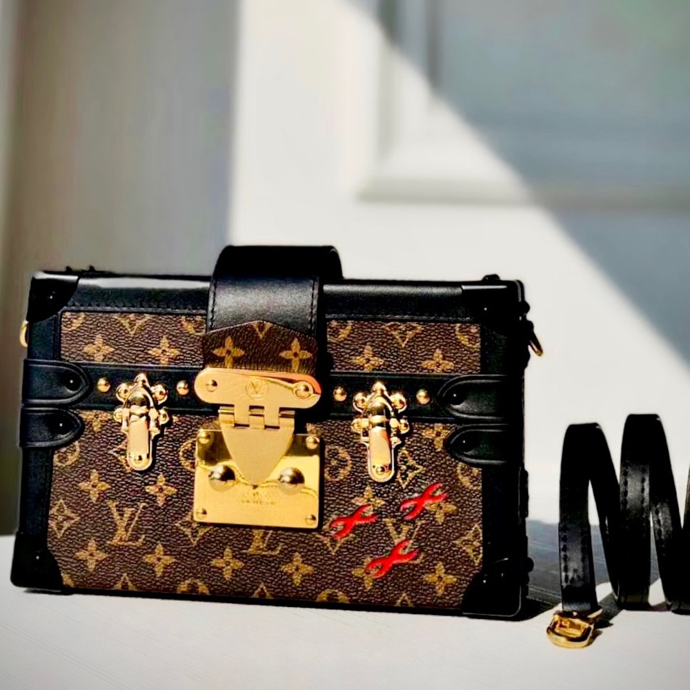 Petite Malle 2021 LV Louis Vuitton Handbag Crossbody Clutch Logo FULL SET ! - Picture 2 of 16